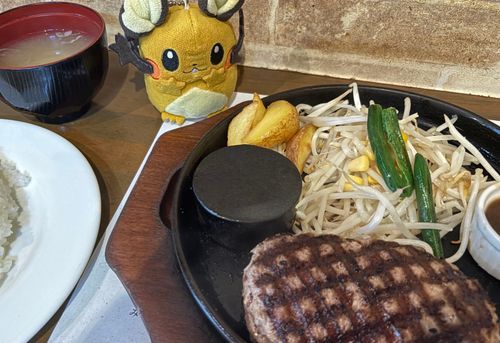 ハンバーグンネ！ペレットでしっかり焼いて食べるンネ〜！