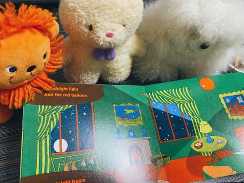 こんにちは、くまです。
らいおんくんががいこくで
えほんをかってきたみたい。
ふーーん…かわいい…