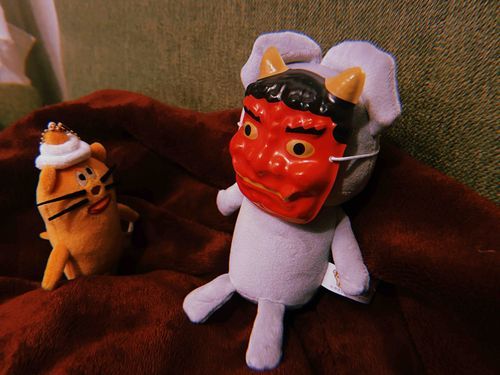 ちょっと引いてるToDo無しキャットさん(と鬼役のパオくん)