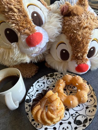 でゆでゆ！
ミスド食べたでゆ！
コーヒーもセットでゆ！
美味しいモーニングだったでゆー！