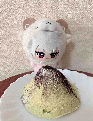 ねむちはつよいので、ふじさん🗻もたべちゃいます！
このふじさんはおみやげにいただいためろんぱん🍈で、あまくておいしかったです。
ねむちもめざせ！しんちょう3776めーとる！です！