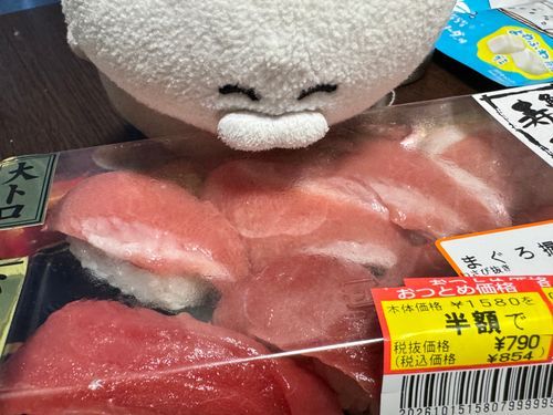 ごろにゃん〜（奮発して美味しいお寿司を買いました！）