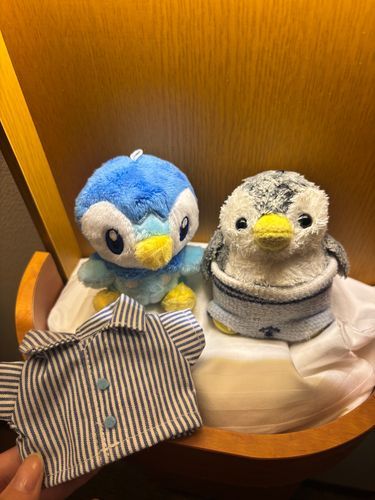 きんちゃん「昨日はここにお泊まりしたよ~！」
3枚目はお布団の準備をするきんちゃんとポッチャマ✨
ガウンは2人とも入らなかったけど、気持ちよさそうに寝ていました💤
東横イン推し活プラン🌟

