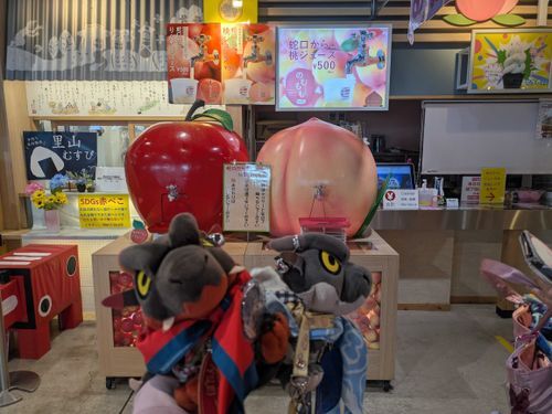 国見下りパーキングにりんごと桃の蛇口コーナーあったよ✨️🍎🍑✨️
時間外だからドリンク購入無理だった…（；＾ω＾）