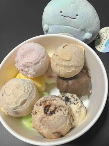 サーティワンのアイスがいっぱい〜！なんか、全体的にベージュっぽいねぇ🦕