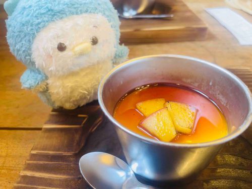 ほかほかのプリン🍮はじめて食べました！　おいしかったですねぃ