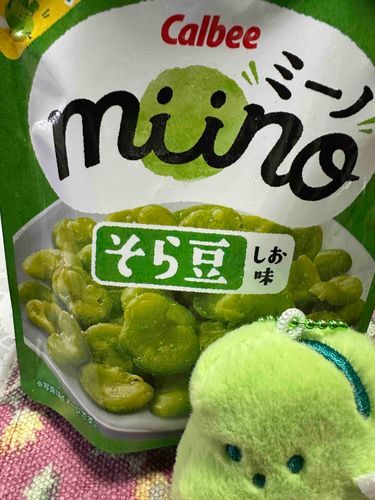 今日はミーノ　そら豆しお味
質の良いおやつです
･:*+.\(( °ω° ))/.:+