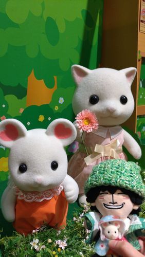 うちのおでかけ担当のマシュマロネズミの赤ちゃんと一緒にシルバニアファミリー展40thを見に行ったよ。
マシュマロネズミの赤ちゃんだけの写真は後であげるね。
ぼくらとっても仲良しで、同じポーチで出かけたよ😄