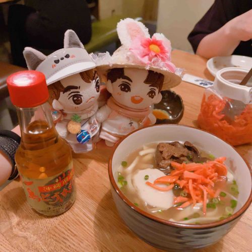ちょっぴりタイが恋しいよなってはなしてたらにんげんたちが日本の暑いちほうのごはん食べに連れていってくれた🌺

おれは この ソーキそば がとくに気にいった❣️

💛たいん💛