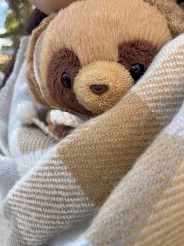こんにちは、天ちゃんです!
やっぱりまだまだお外はさむいねぇ:( ´›ω‹｀):
いつもお出かけのときはマフラーにいっしよに入れてもらうんだ！
(◍ ´꒳` ◍)