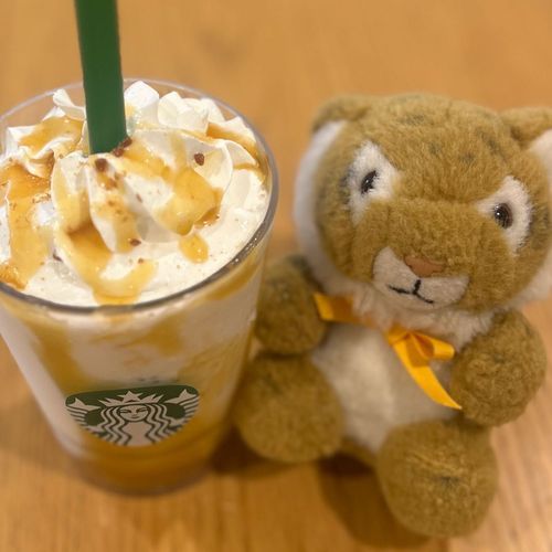 お芋のフラペチーノだよぉ🐯🍠秋の気配だねぇ