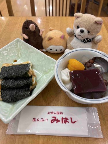 どうも、モグタンです。初めまして。

今日はみんなで上野に行きました。
まずは「あんみつのみはし」で豪遊！
