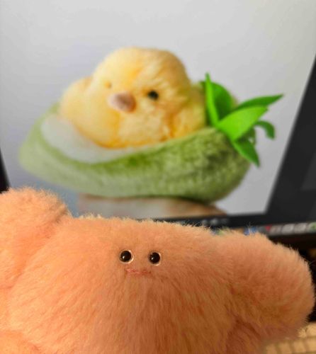 おしゃしんをへんしゅうしているさくしゃをおうえんしてるかにぃ〜