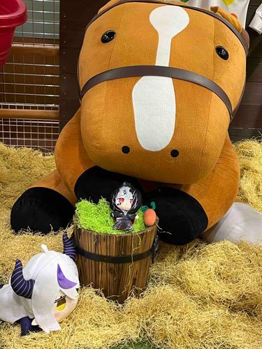 家族の勧めで始めてみました。競馬場に行った時の写真です。ご飯にされちゃいそうなまのさばのアリサです。