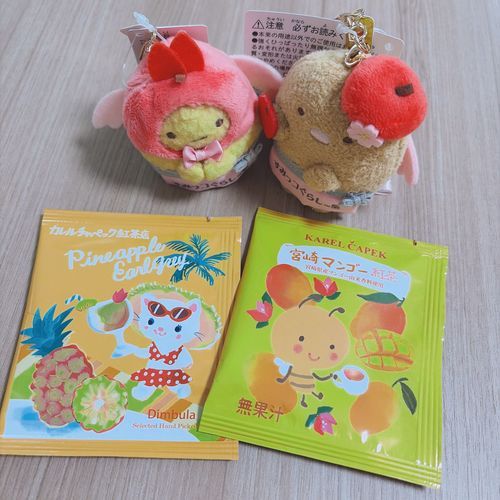 本日の紅茶🫖✨
とんかつとえびふらいのしっぽはお義母さんからのお土産💕
ピンクのお羽がかわいい˙˚ʚ　ɞ˚˙