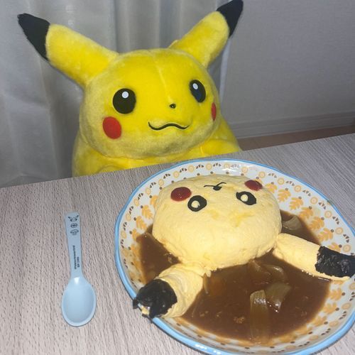 ずっと待ってたピカちゃんがついに来てくれた😭💖
歓迎ご飯だよ🍛⚡️