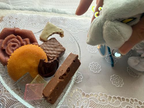 そして目を離した隙につまみ食いしてたのでほっぺを摘まれるきゅう