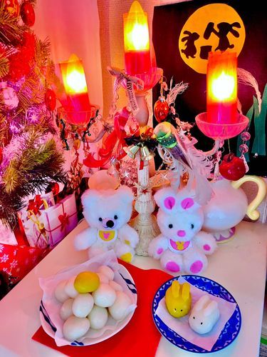 中秋の名月🌕🐇💛
団子作ってくれた黄色はかぼちゃで色つけらしいよ😋