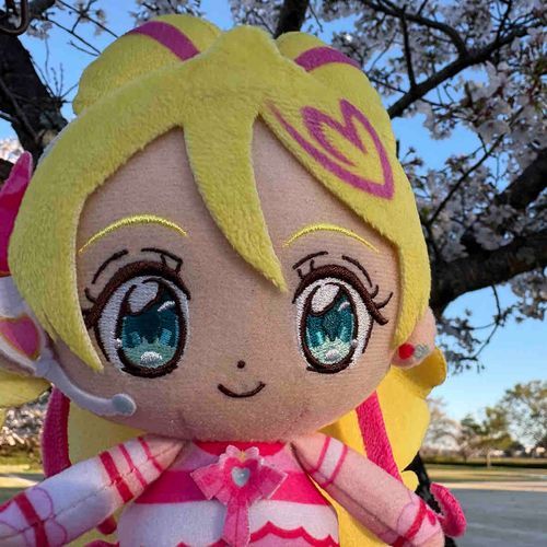 風が強かったから、花びらが
散るその瞬間に、なんとかこっちの
公園にも行けたよ〜
日が暮れる前に見れたねっ！