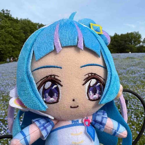 ネモフィラブルーが辺り一面に…
わたしのコスチュームカラーと
だいたいお揃いだね！