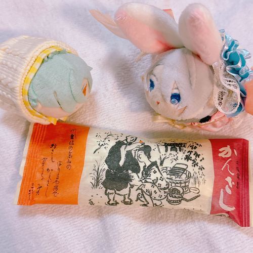 こうちのおみやげにきょうみしんしんなふたり…それにしてもこちょぎちゃん…なんかおおきい…☺️