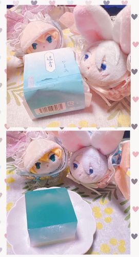 きょうはこれなのゃ🌊ひるのうみをいめーじしたうつくしいようかんなのなゃ！よるのうみをいめーじしたようかんもあったけど、そっちはもちひげにたべられちゃったのゃ！🫨