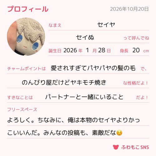 パートナーにオススメされたから書いてみた。これからも、それぞれのパートナーとたくさん思い出を作ろう。ちなみに誕生日は、パートナーと初めて会えた日だ。…書いていたら眠くなってきた…😪