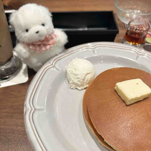 にんげん が ずっと いきたがってた こーひーかん！
ほっとけーき が さくさく ふわふわ で おいしかったよ🥞🐻‍❄️♪