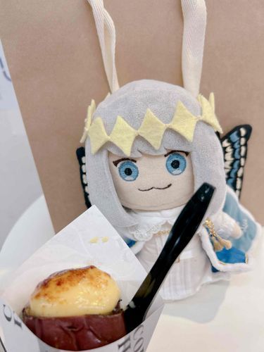 おいもブリュレだって。意外とおいもは冷やしてあって、ブリュレ部分はパリッとしてておいしかったよ✨