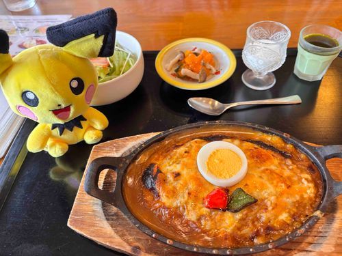 ピチューちゃんと
焼きカレーレディースセットでちゅ💛
ごちそうさまでした😋