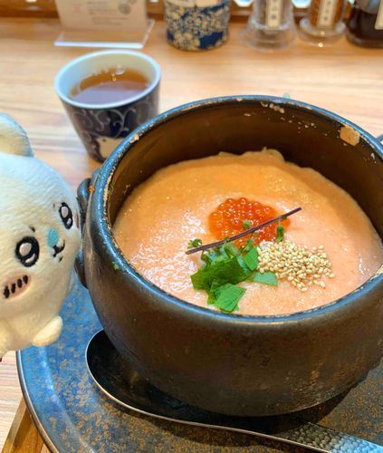 明太子…だが…とろろで…ジェノベーゼでもありッ……なぞうまッ