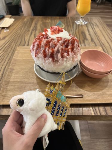 かふぇでいちごみるくかきごおりをたべたのさ。
しろいくりーむはちーずくりーむですわ。