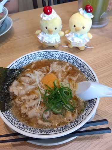 丸源ラーメンを狙うぴよこ豆(・8・)(・8・)ジーッ