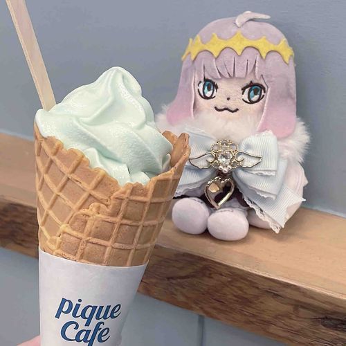 みずいろのソフトクリームをたべたよ‪🍦‬