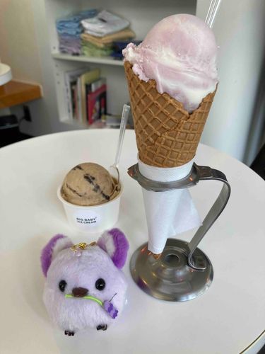 アイスクリームに大興奮のむらさき