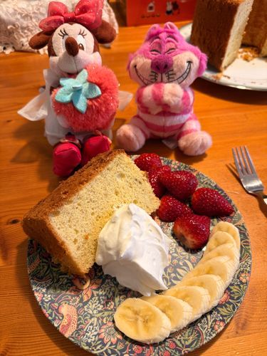 大好きなお姉ちゃんがシフォンケーキを焼いてくれました🩷
皆んなでティータイム🫖
美味しくって楽しいね🩷☺️