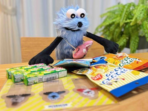 ぼくのお菓子をいっぱいもらったよ！