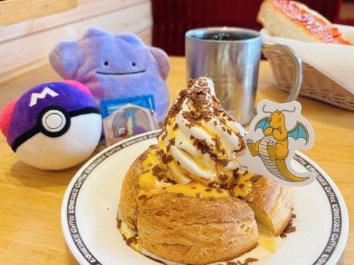 カイリューのシロノワールを食べてきたよ🍴
豆菓子風チャームは、ぼくとラプラス君🩵💜
