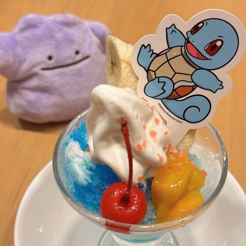ゼニガメ君のかき氷を食べたよ🫧