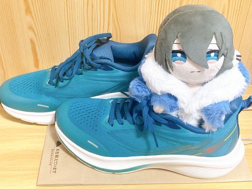 作成者の新しい靴。俺の色なんだって。ふーん…良かったじゃん