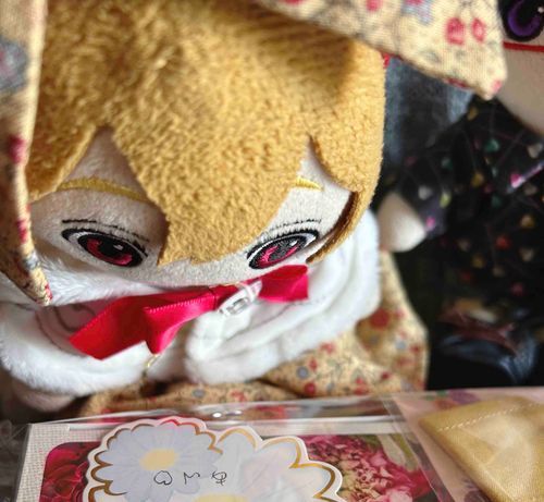 こないだかってもらったおようふくにね、おかしはいってたんだけど、おともだちのあんちゃんがおてがみつけてくれたの！おかしもあんちゃんがえらんでくれたんだって♡おてがみうれしくてなんどもよんじゃった！またあそびたいな♡