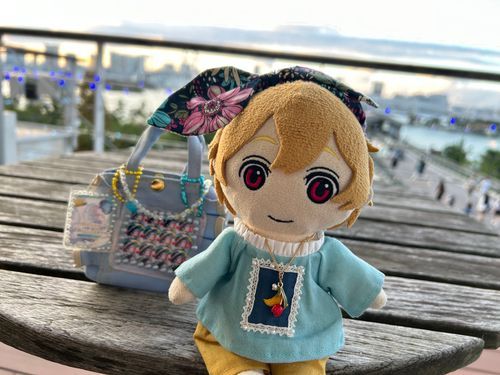 きょうはね、おだいばにいったの！ゆうひがきれいだったよ🌇いたばのデコかわいくてすごいね、ってほめてもらったからいっしょにきねんさつえいしちゃった♡