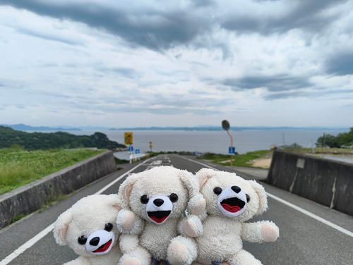 海に続く道だ〜✨