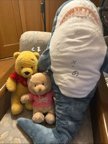 大きなサメ🦈とくまさんふたり🧸。
沢山のぬいぐるみが登場していますが、まだまだ家には他のぬいぐるみたちが待機しています(*^^*)

