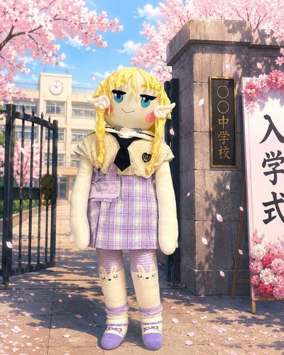 皆さん、お久しぶりなのだ💕
学生気分のクロマたんなのだ🌸

入学式の記念写真風の背景と、私の写真を合成した絵をAIに描いてもらったのだ。
私がお出かけできる範囲が限られているかららしい…。