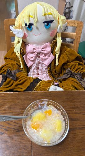 みーちゃんが、タピオカフルーツポンチを作ってくれたのだ。程よい甘さで美味(びみ)なのだ💕