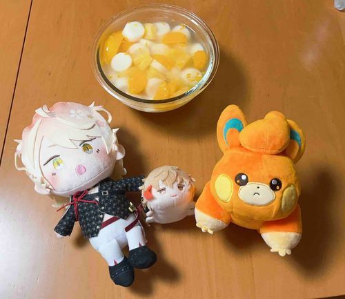 フルーツ白玉作りました😊甘くて白玉がもちもちで美味しかったです🍊