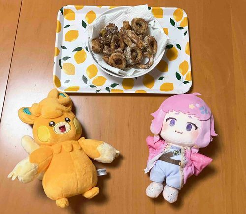 ゴーヤとオクラの唐揚げ🍚
ちょっと焦げちゃったね😂