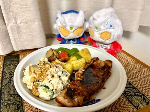 今日の夕ごはん
某食材宅配サービスのミールキットで作ったバルサミコソースのポークソテー
焼き目とソースでポークソテーが真っ黒に……