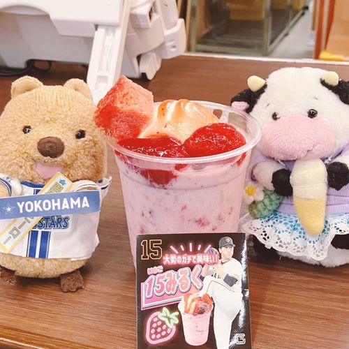 じゃいあんつ たいせい せんしゅの こらぼめにゅー いちごみるく🍓 いちごたっぷり おいしかったワラビーよ♡ たいせいは がち🔥